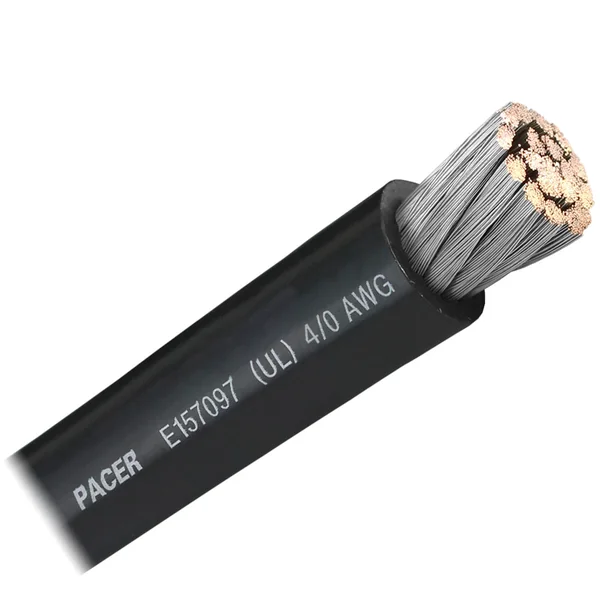 Pacer Black 4/0 AWG Battery Cable -Sold By The Foot