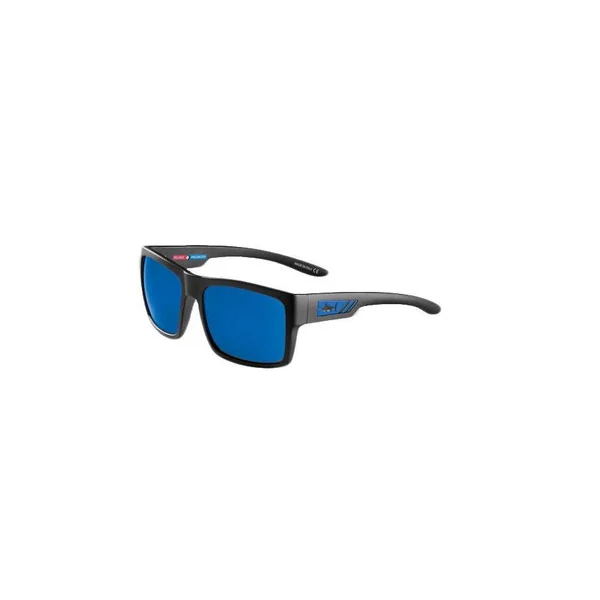 Pelagic Shark Bite Sunglasses - Matte Black/Blue Mirror