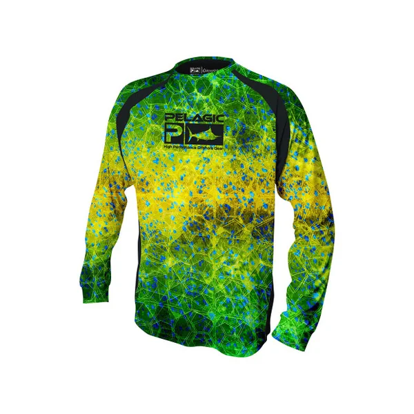 Pelagic Vaportek Long Sleeve Shirt - Dorado Hex Green - L