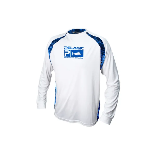 Pelagic Vaportek Long Sleeve Shirt - Sideline Hexed White - 2XL