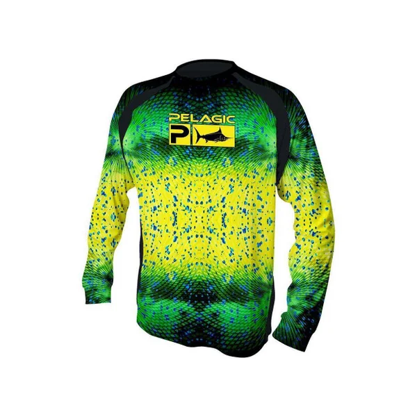 Pelagic Vaportek LS Shirt - Pscyho Dorado Green - 2X-Large