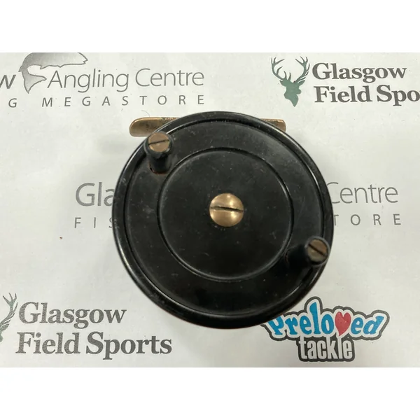 Preloved Rhythm Reel 3.25in Black Bakelite Centrepin Reel (England) - Used