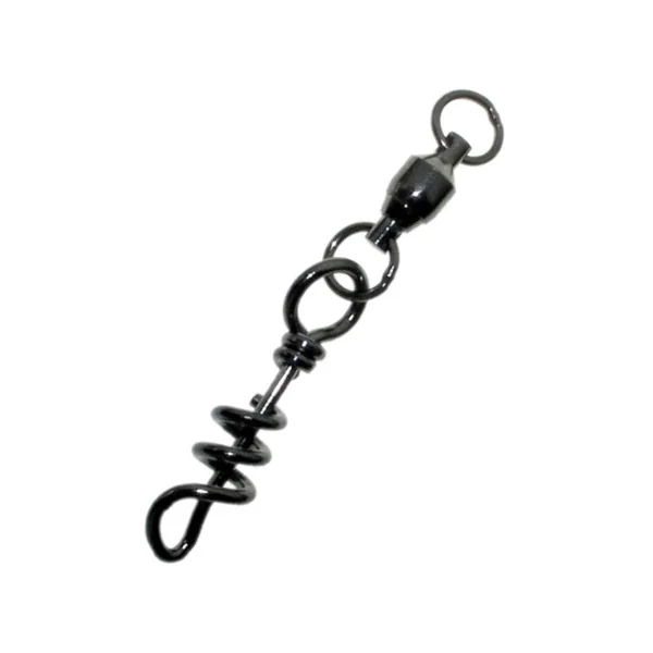 Quick Rig Sea Buoy DWE 6mm 350 Ball Bearing Corkscrew Swivel Black Nickel 100 Pack