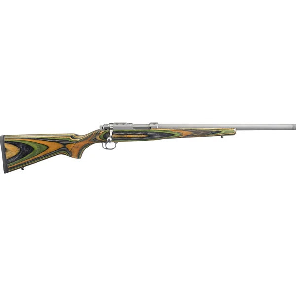 Ruger M77/22 .22 Hornet Green Laminate Stainless 18.5in Screwcut Barrel