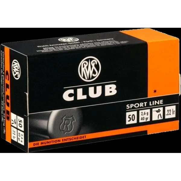 RWS .22 LR 40 Grain Club LRN (50 Box)