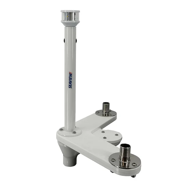 Seaview Triple Mount Adapter w/C5 Certified LED Light 12" Post Threaded 1"-14 Thread Bases f/GPS Units [PMU2ALED12C5]