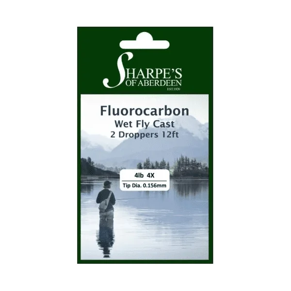 Sharpes Fluorocarbon Wet Fly Cast with 2 Droppers