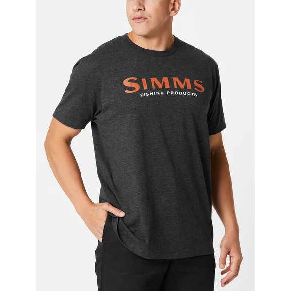 Simms Logo Short Sleeve Shirt Dark Gunmetal Heather