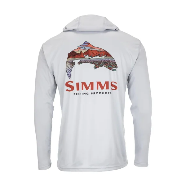 Simms Tech Hoody - Artist Series Trout Logo Flame/Sterling