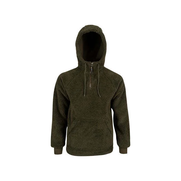Speero Sherpa Fleece Hoodie Dark Olive
