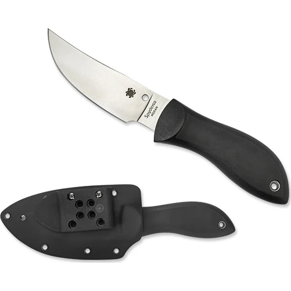 Spyderco Bill Moran Upswept Black FRN Inlay with Sheath 3.92in Fixed Blade