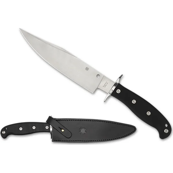 Spyderco Respect Black with Leather Sheath 7.87in Fixed Blade