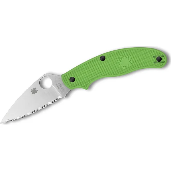 Spyderco UK Penknife Serrated Salt Green Serrated FRN 2.98in Locking Knife