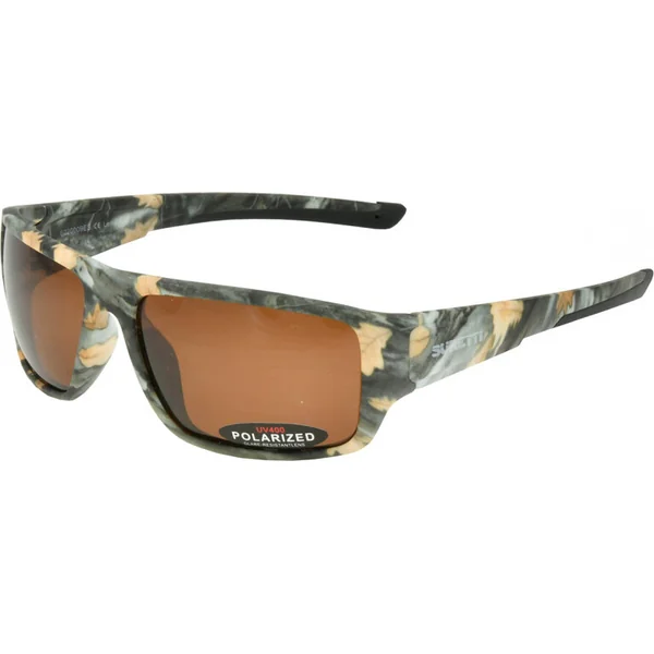 Suretti STRETCH Polarized Wrap Sunglasses Camo Frame Amber Lens