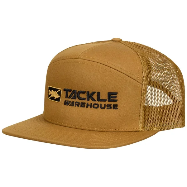 Tackle Warehouse 7 Panel Trucker Hat Caramel