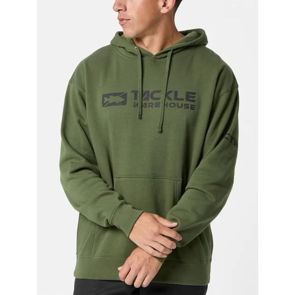 Tackle Warehouse Front Logo Hoodie Army Green