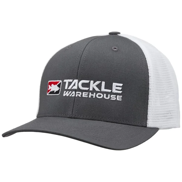 Tackle Warehouse Logo Flexfit Trucker Hat Charcaol/Whi