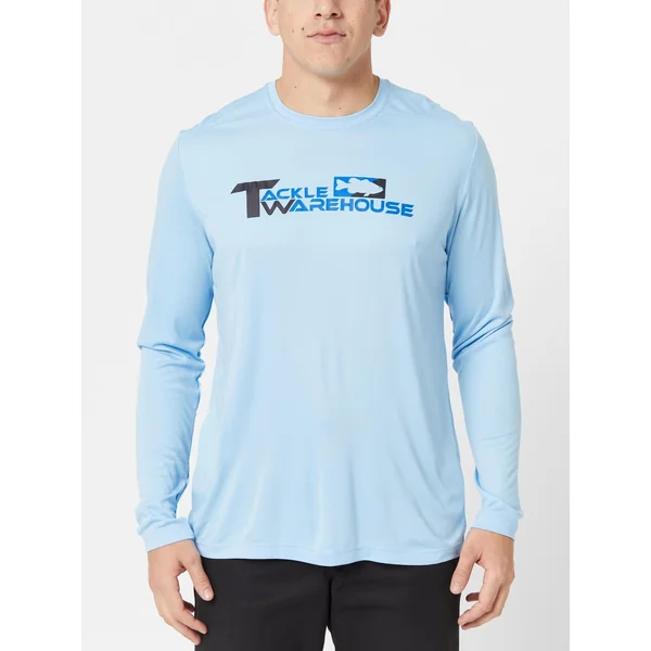 Tackle Warehouse Stacked L/S Sun Shirt Light Blue
