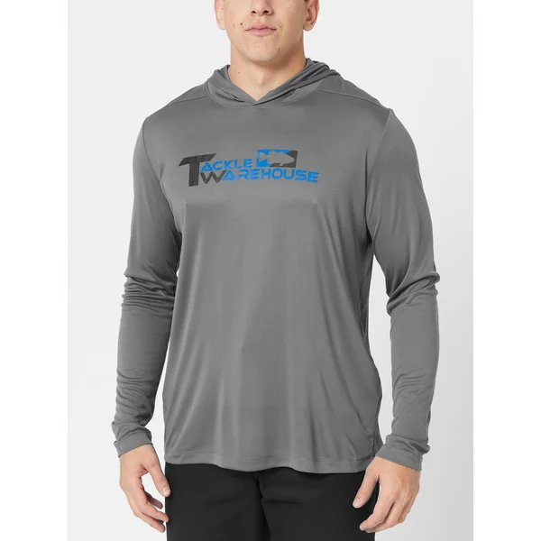 Tackle Warehouse Stacked Sun Hoodie Dark Smoke Grey