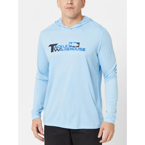 Tackle Warehouse Stacked Sun Hoodie Light Blue