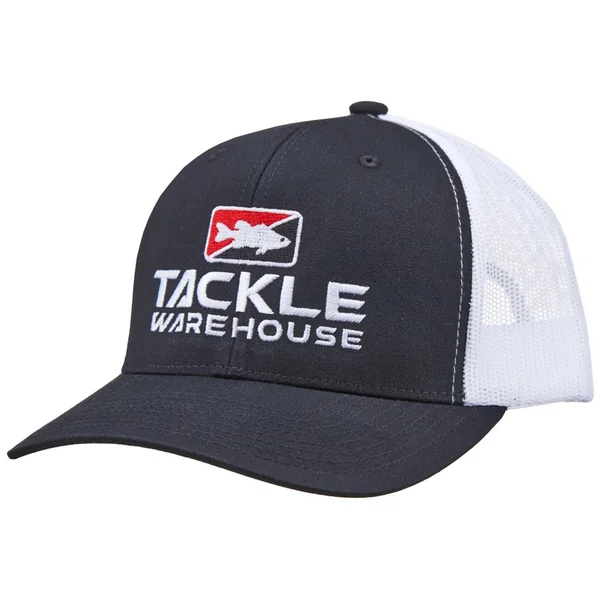 Tackle Warehouse Vertical Trucker Hat Black/White