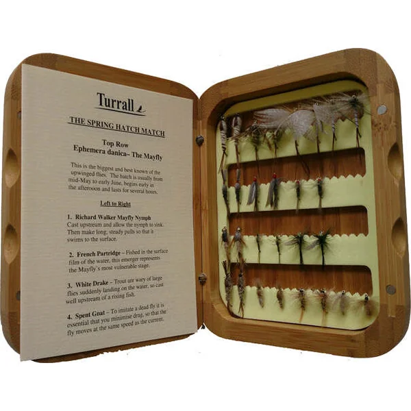 Turrall Fly Selection - Bamboo Box Spring Hatch Match 32 Flies