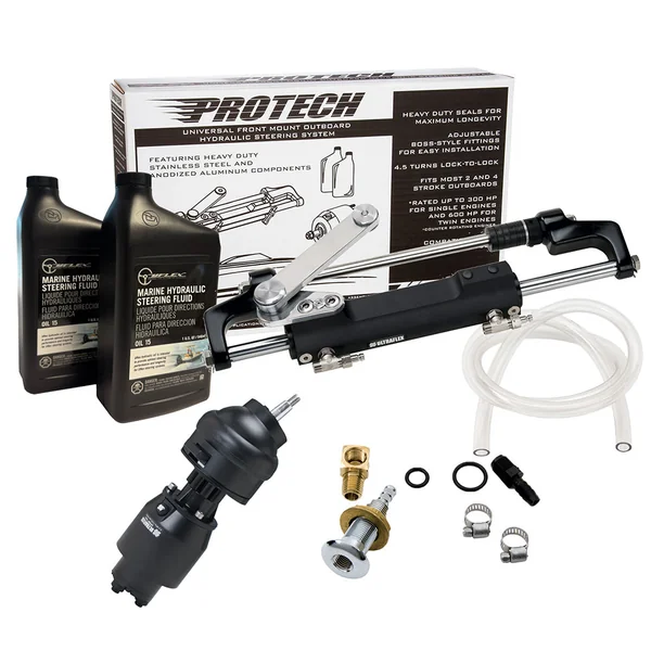 Uflex PROTECH 2.1 Front Mount Tilt OB Hydraulic System - Includes UP28T Helm Pump, Oil, UC128TS-2 Cylinder, X52 Tilt - No Hoses [PROTECH 2.1T]