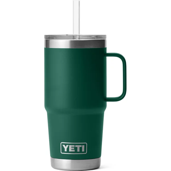 YETI Rambler 25oz Straw Mug Black Forest Green